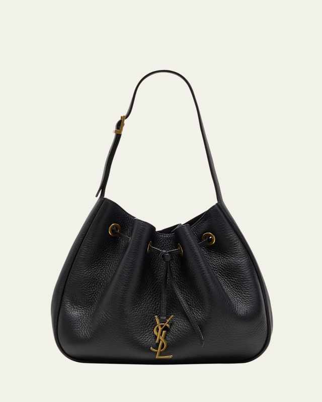 Paris VII Small YSL Hobo Bag in Grained Deer Leather